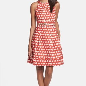 Eliza J Red and White Midi Dress